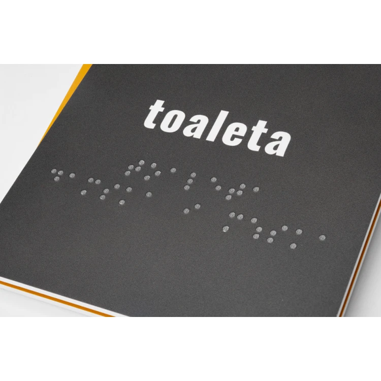 Tabliczka kierunkowa z pismem Braille'a - wym. 130x250mm - PCW twarde - HORIZON - TAB310