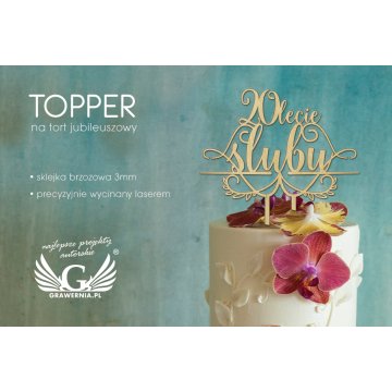 Topper na tort jubileuszowy - rocznica ślubu - TOP027