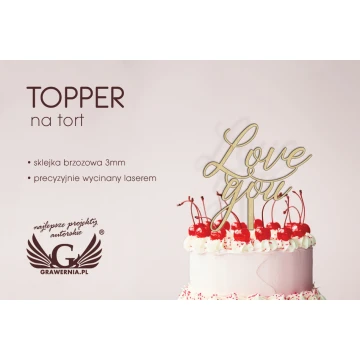 Topper na tort - love you - TOP006