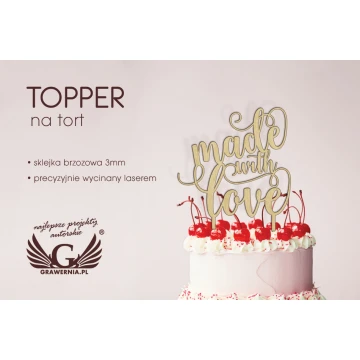 Topper na tort - made with love - TOP001