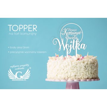 Topper na tort - Pierwsza Komunia Święta - TOP016