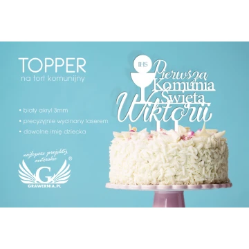 Topper na tort - Pierwsza Komunia Święta - TOP017
