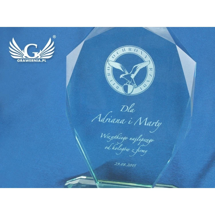 Trofeum szklane w etui - MILO