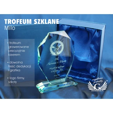 Trofeum szklane w etui - MILO