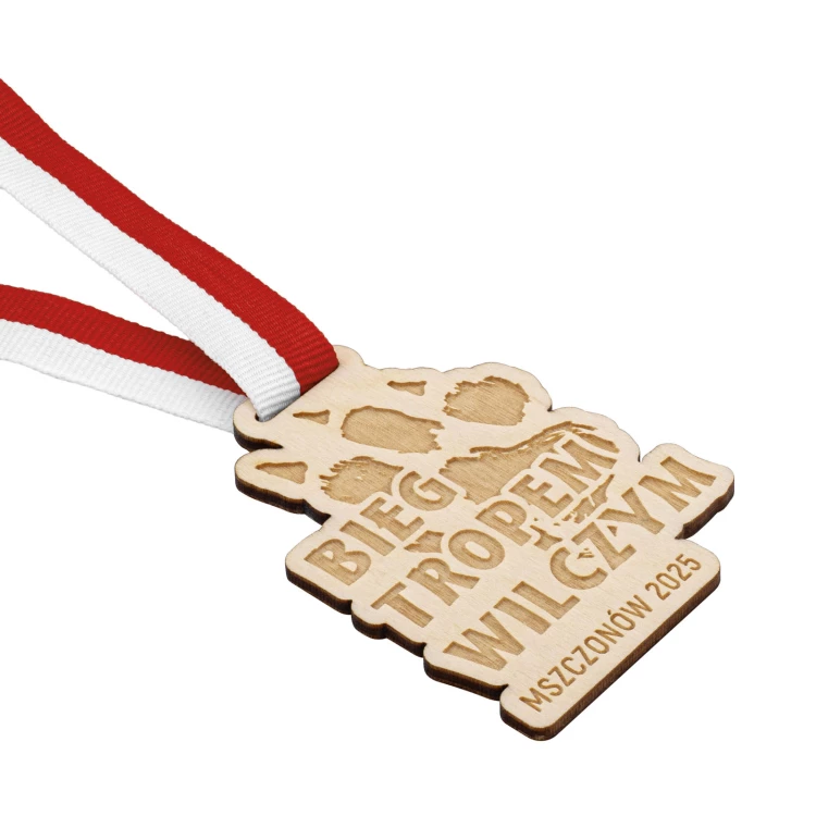 Medal drewniany grawerowany laserem - wymiary: 70x50mm - gr. 3mm - MGR121