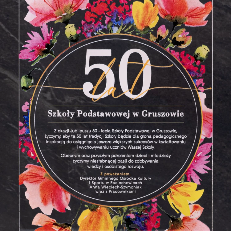 Statuetka akrylowa jubileuszowa - prezent na rocznicę - transparentny akryl - wys. 24 cm - DTA126