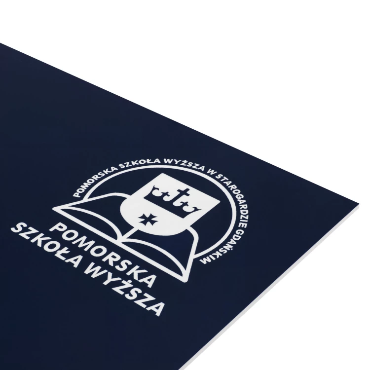Granatowa tabliczka na drzwi z pismem Braille'a dla niewidomych - wym. 300x150mm - TAB701