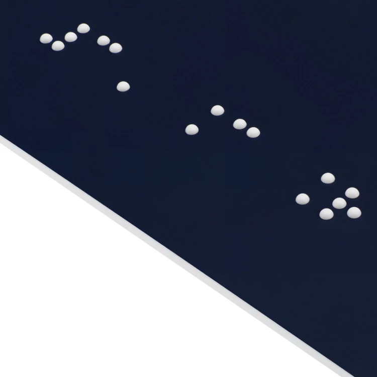 Granatowa tabliczka na drzwi z pismem Braille'a dla niewidomych - wym. 300x150mm - TAB703
