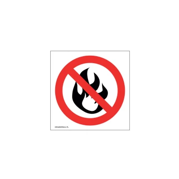 Zakaz rozpalania ognia - wym. 120x120mm - PVC - kolorowy druk UV - TAB210