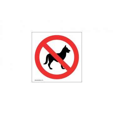 Zakaz wprowadzania psów - wym. 120x120mm - PVC - kolorowy druk UV - TAB205