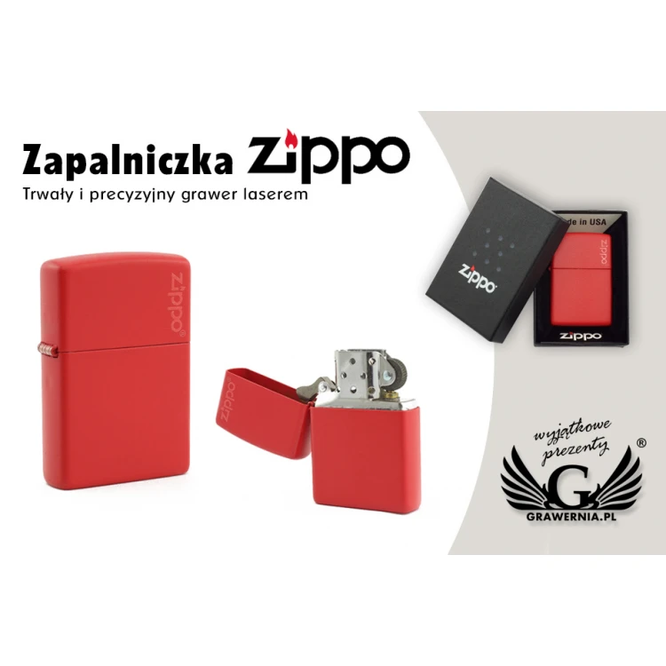 Zapalniczka ZIPPO Red Matte Logo - ZIP010