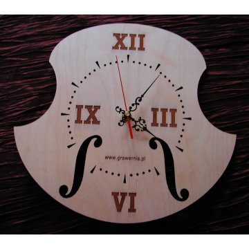 Zegar drewniany - KONTRABAS - ZEG019