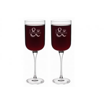 Kieliszki do wina z grawerem - prezent dla Pary Młodej - Mr&Mrs - KL014