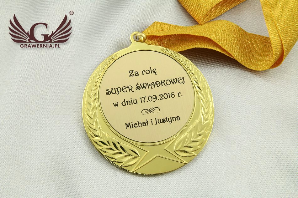 Złoty medal ze wstążką - średnica 70mm - MMC1170
